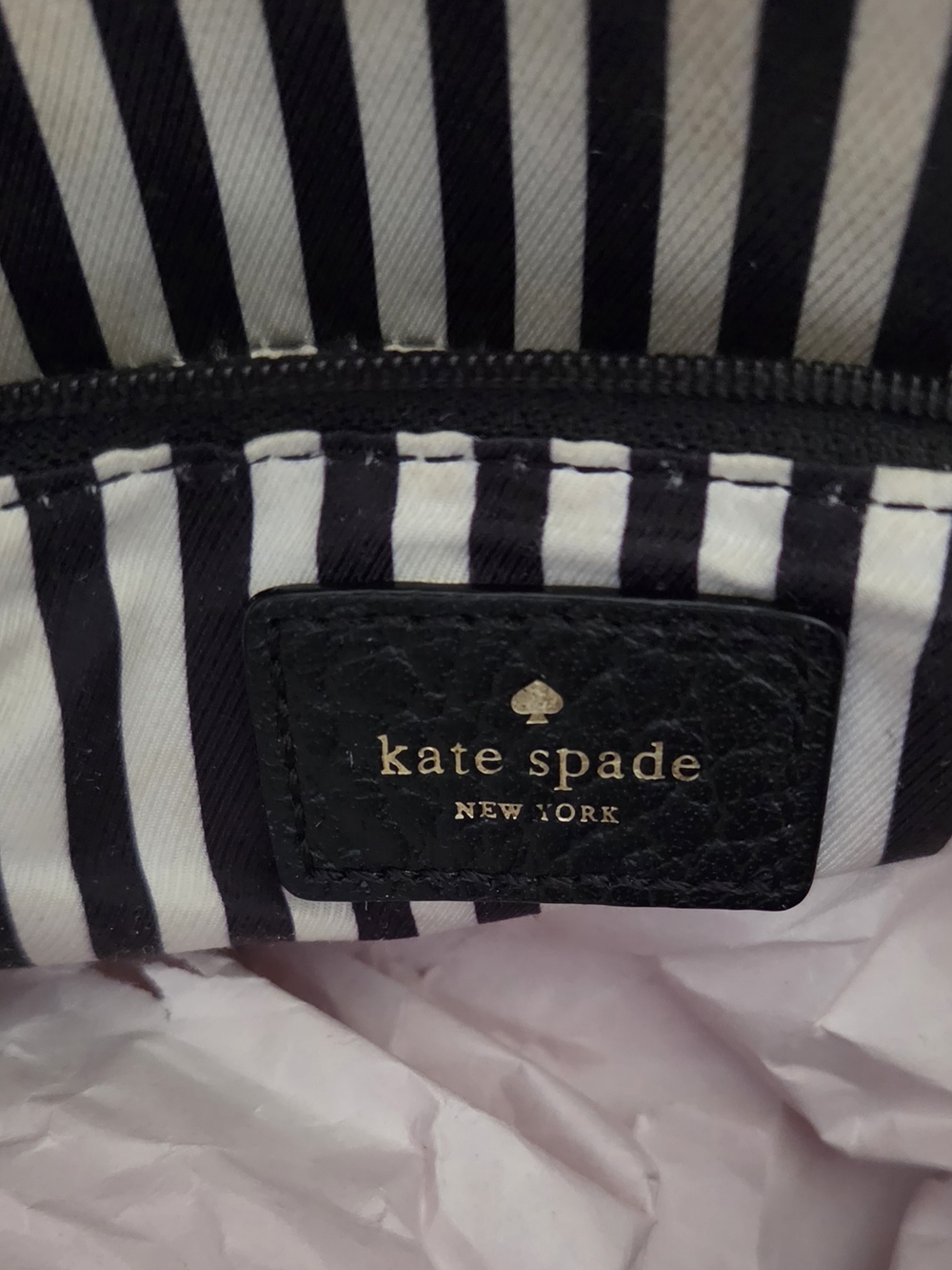 Kate Spade Black Pebbled Leather Satchel with Crossbody Strap - Picture 7 of 7